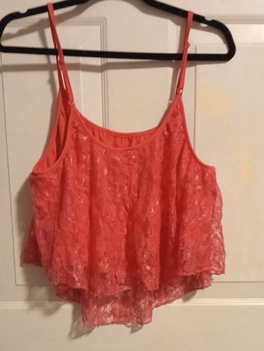 SHEIN Coral Lace Spaghetti-Strap Camisole